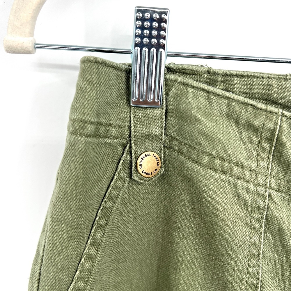 Universal Thread army green high rise wide leg jeans casual retro 6 - Picture 3 of 12